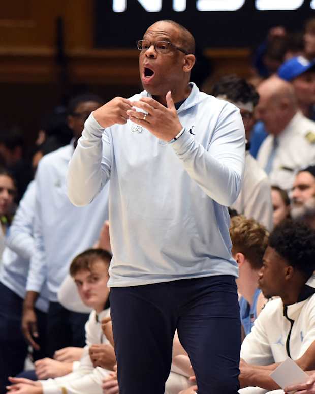 North Carolina men’s basketball coach Hubert Davis